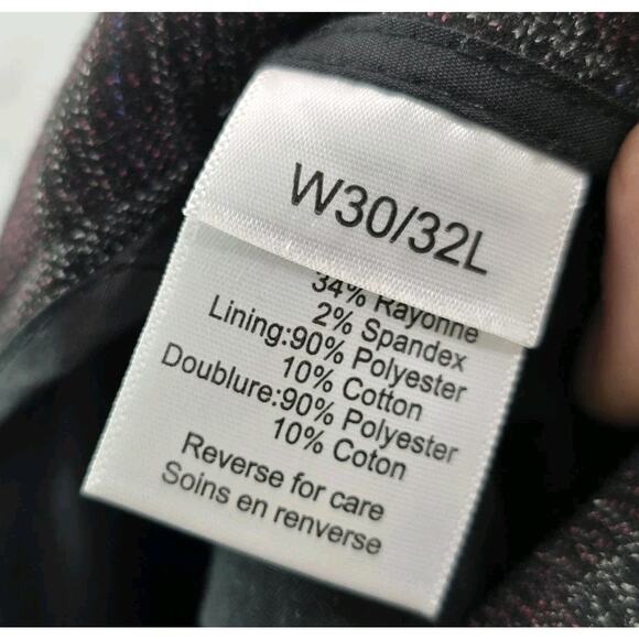 Paisley & Gray Pants Mens 30 X 32 Black Red Plaid Slim Straight Leg Business - Picture 4 of 12